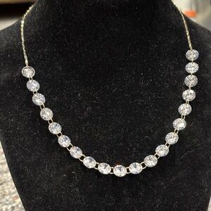 XIXI gorgeous Crystal goldnecklace.Excellent quality.New comes in pouch. 16”-18”